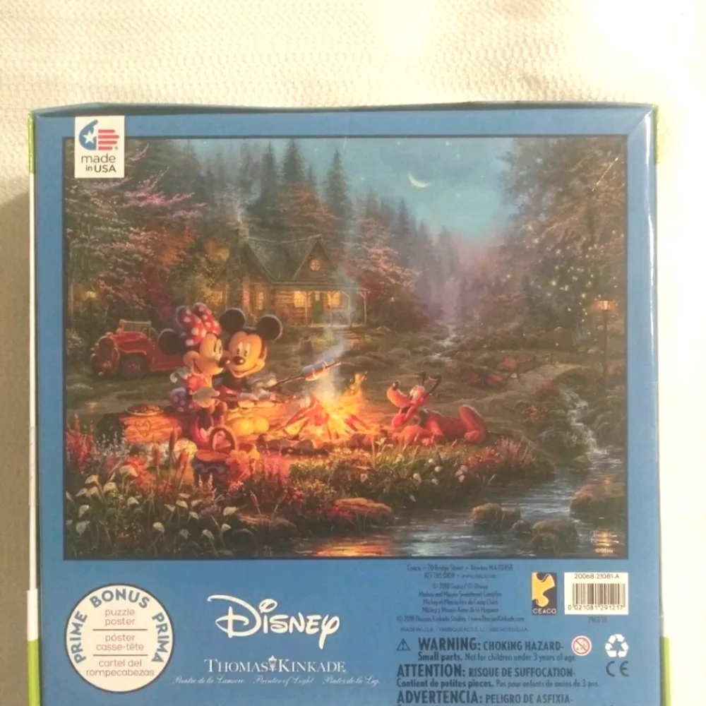 New! Disney Thomas Kinkade Minnie & Mickey.